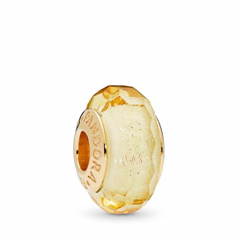 Pandora Golden Faceted Murano Glass Charm Gold Egypt QW7125943